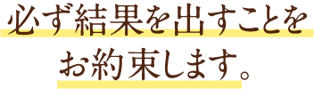 必ず結果を出すことをお約束します｡